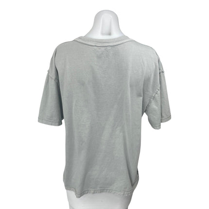 Zara Women's Gray Short Sleeve Crew Neck Basic Cotton T Shirt Tee Top Size L