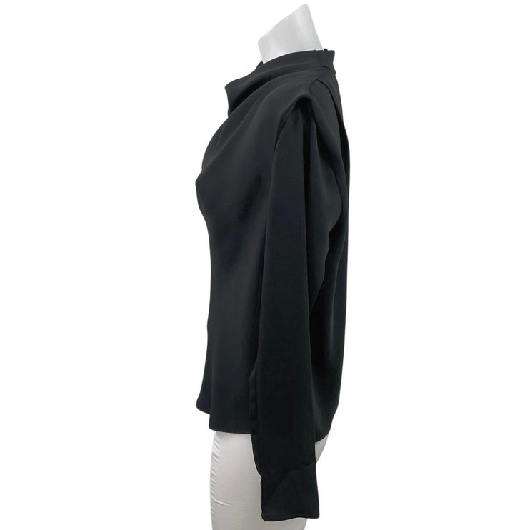 Aritzia Babaton Black Long Sleeve Cowl Neck Career Work Blouse Top Size 2XS