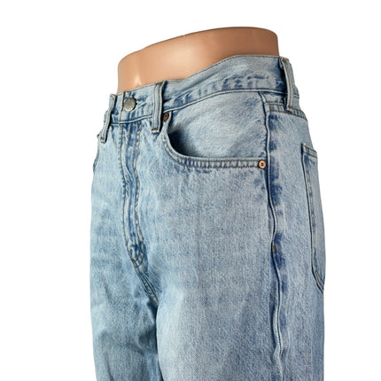 Denim Forum The Farrah High Rise Blue Baggy Straight Wide Leg Jeans Pants Sz 27