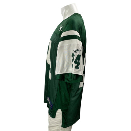 Reebok NFL New York Jets Darrelle Revis #24 Men's White Green Football Jersey M