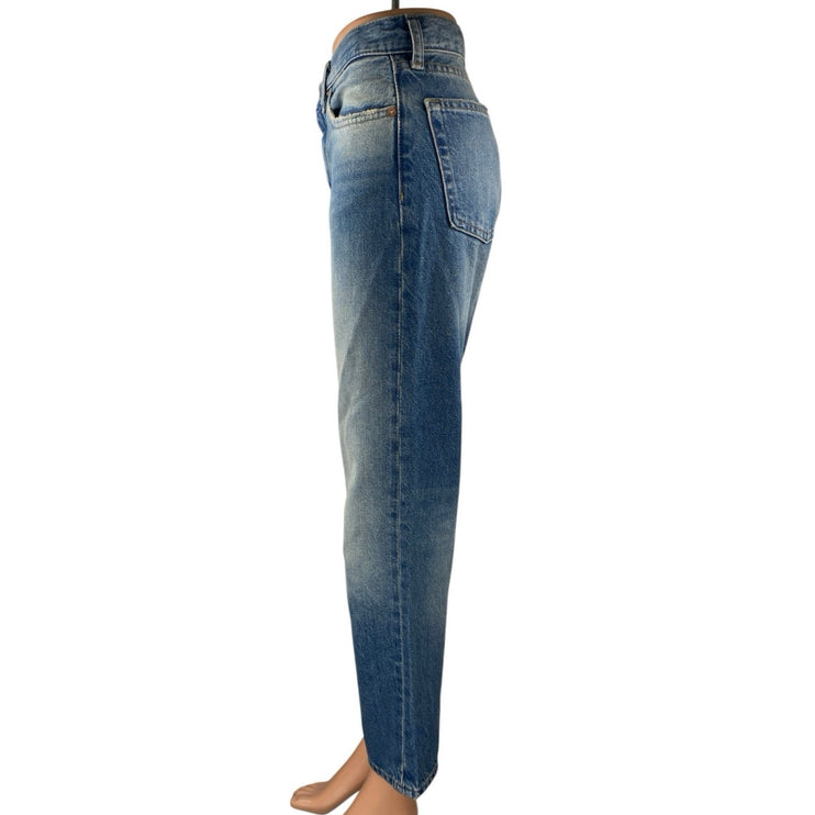 Zara Women's Blue Acid Wash High Waisted Straight Leg Denim Jeans Pants Size 2