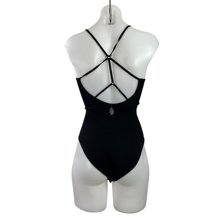 NEW Free People FP Movement Black Sleeveless Strappy One Piece Swimsuit Sz XS/S
