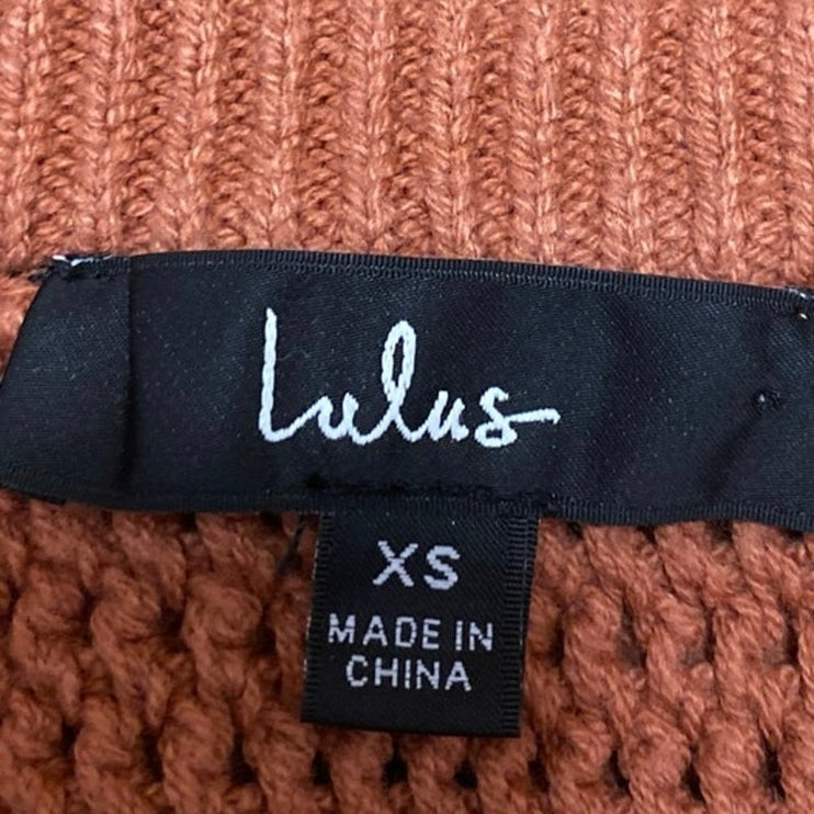 Lulus Brown Sleeveless Crochet Waffle Knit Sweater Vest Tank Crop Top Size XS
