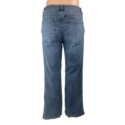 Sanctuary Women's Blue High Rise Crop Loose Fit Straight Denim Jeans Pants Sz 26