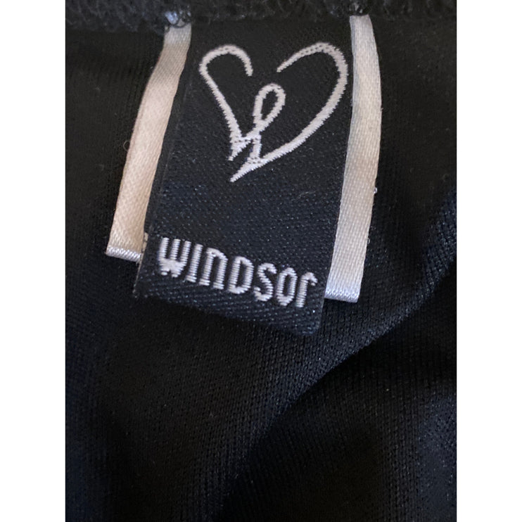 Windsor Black Mesh Ruched Sweetheart Ruffled Cap Sleeve Mini Bodycon Dress Sz S