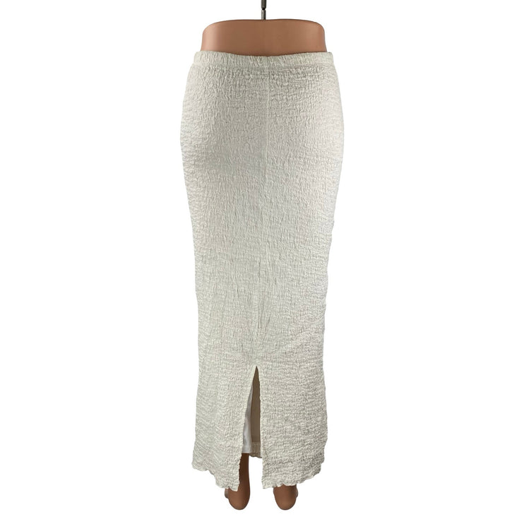 Princess Polly Gazet Womens Cream Textured High Rise Maxi Pencil Bodycon Skirt 2