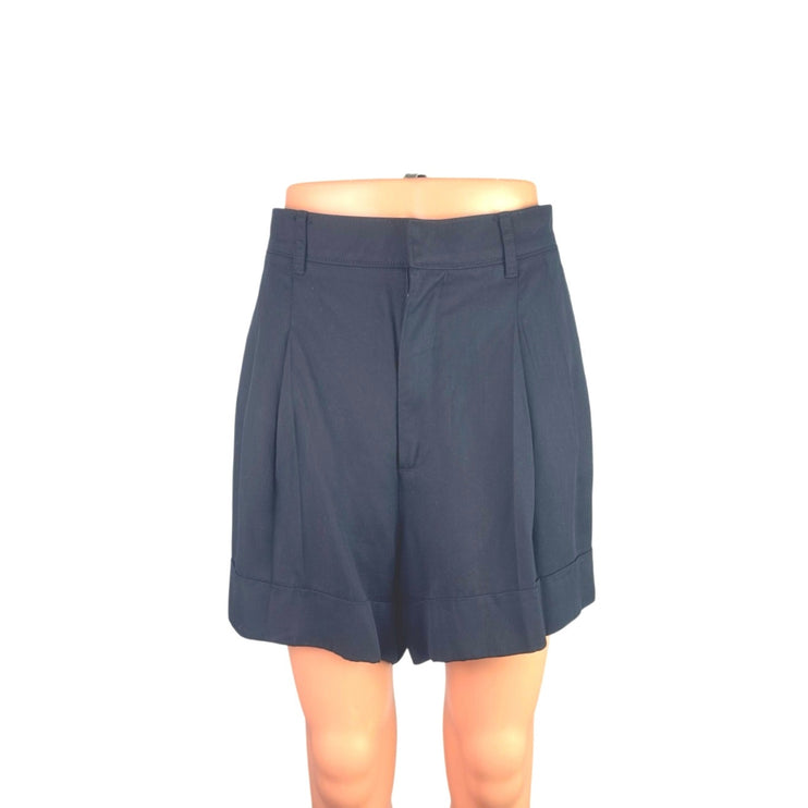 Abercrombie & Fitch Women's Black High Rise Pleated Casual Bermuda Shorts Size M