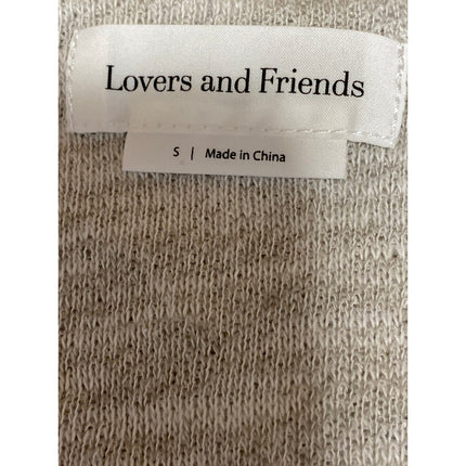 Lovers and Friends Women's Beige Twist Front Long Sleeve Blouse Crop Top Size S