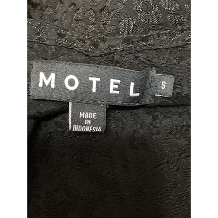 Motel Womens Black Sleeveless Leopard Slit Open Back Cami Midi Slip Dress Size S