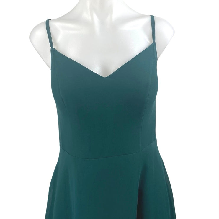 Azazi Blue Sleeveless V Neck A Line Bridesmaid Gown Cami Maxi Dress Size M