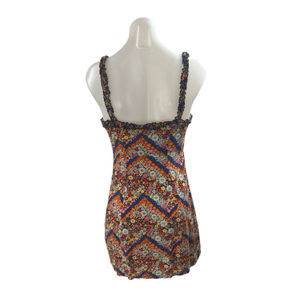 Forever 21 Floral Sleeveless Mini Cami Tank Slip A-Line Bodycon Sheath Dress S