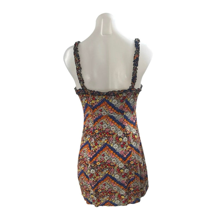 Forever 21 Floral Sleeveless Mini Cami Tank Slip A-Line Bodycon Sheath Dress S