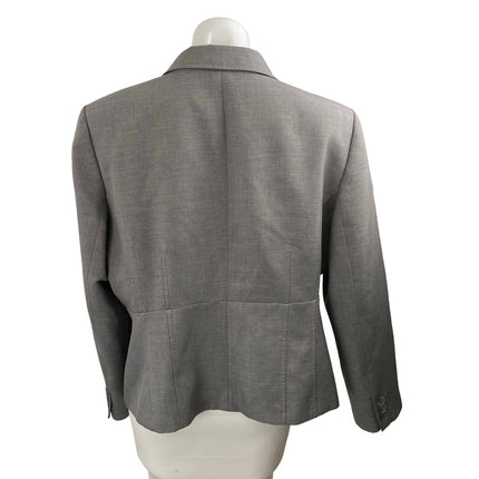 Kasper Women's Gray Long Sleeve Notch Lapel Blazer Coat Suit Jacket Size 16