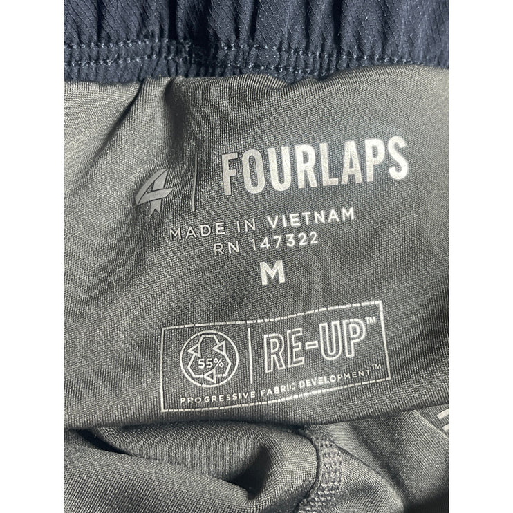 Fourlaps Men's Navy Blue High Rise Elastic Wasit Straight Athletic Shorts Size M