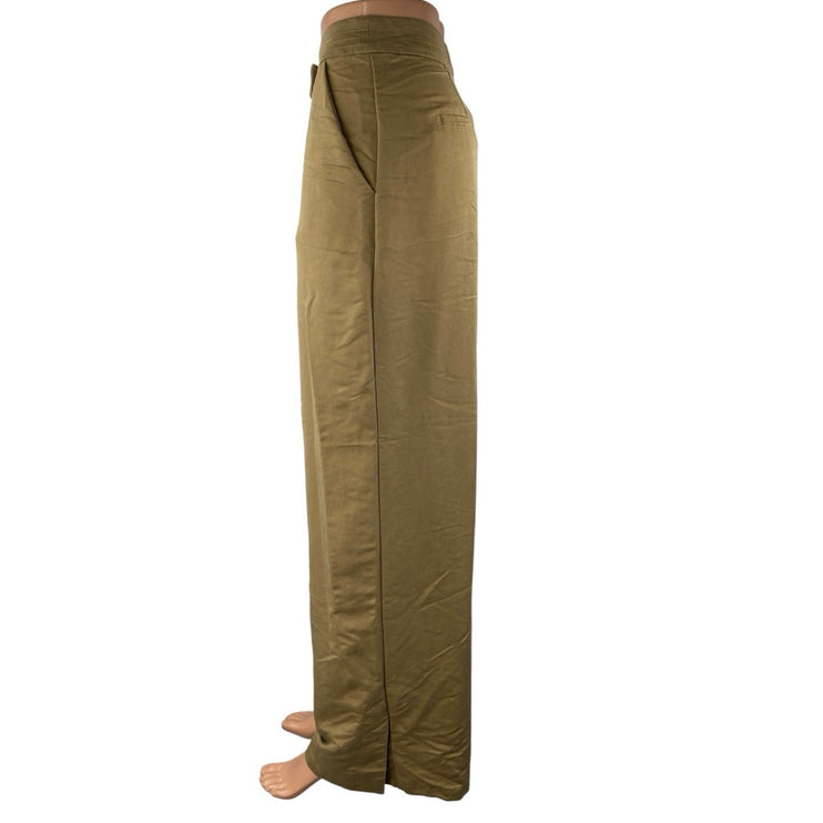 Mossimo Women's Tan Khaki High Waisted Baggy Wide Leg Trousers Pants Size 10