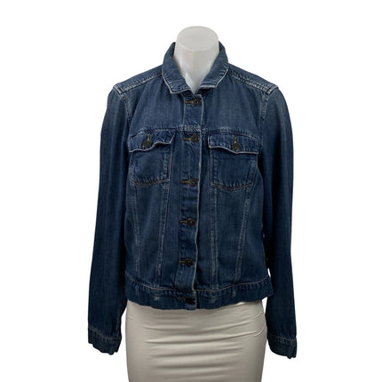 Paige Women's Blue Long Sleeve Button Down Denim Jean Jacket Trucker Size M