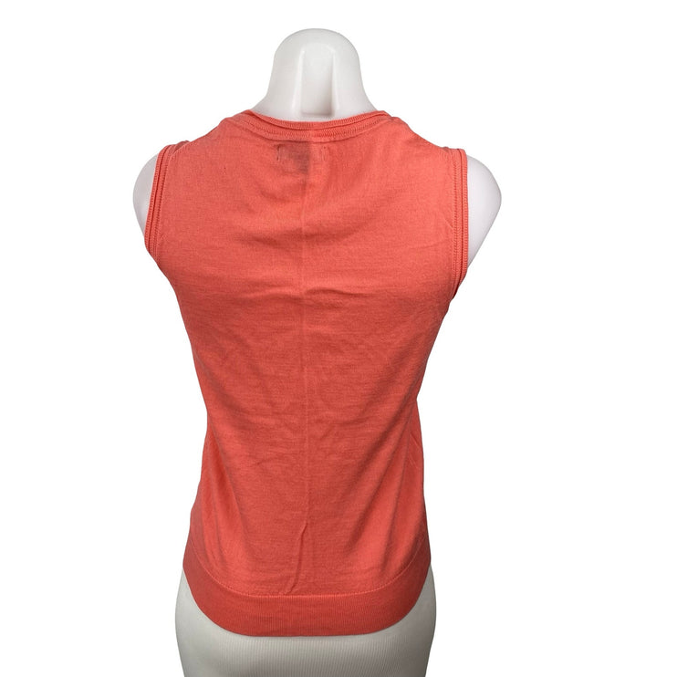 Banana Republic Coral 100% Merino Wool Sleeveless Knit Tank Sweater Top Size S