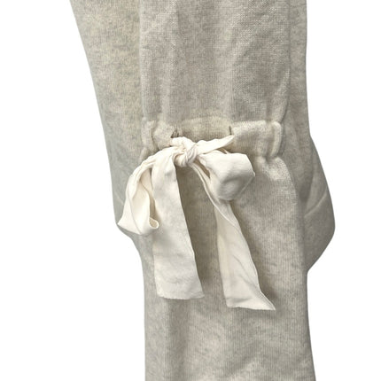 Club Monaco Cream White Cashmere Knit Ribbon Bow Sleeve Pullover Sweater Top S