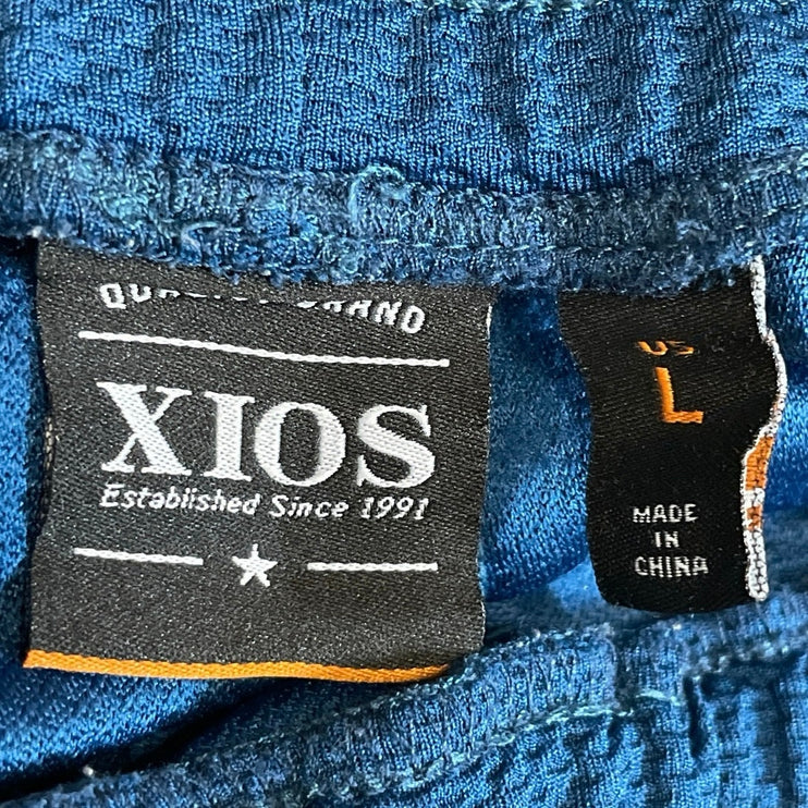 Xios Men's Blue Waffle Knit Casual Yoga Gym Athletic Activewear Sweat Shorts L