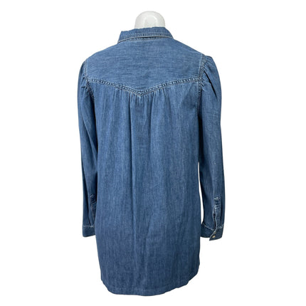 Gap Womens Blue Long Sleeve Button Collared Denim Jeans Mini Shift Dress Size SP