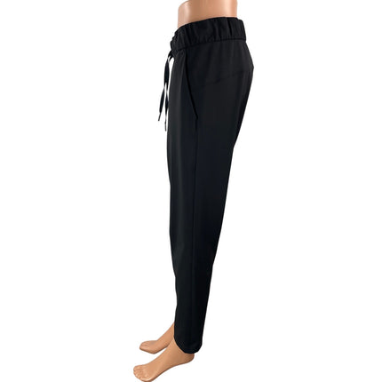 Lululemon Women's Black Elastic Waist Drawstring Tapered Casual Trouser Pants 6