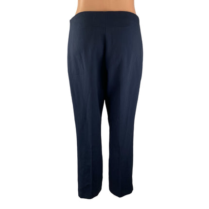 Mango MNG Women's Navy Blue High Rise Straight Leg Trouser Office Dress Pants M