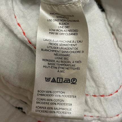 Anthropologie Pilcro Women White Embroidered Icon Button Down Shirt Top Sz XXSP