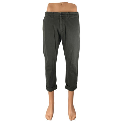 J.Crew Men's Gray Black Stretch Mid Rise Straight Chino Trousers Pants Size 32