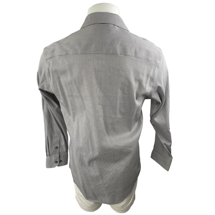 Alfani Men's Gray Athletic Fit Long Sleeve Button Down Dress Shirt Top Size M