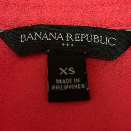Banana Republic Women's Red Pink Short Sleeve Crew Neck Casual Blouse Top Sz XS