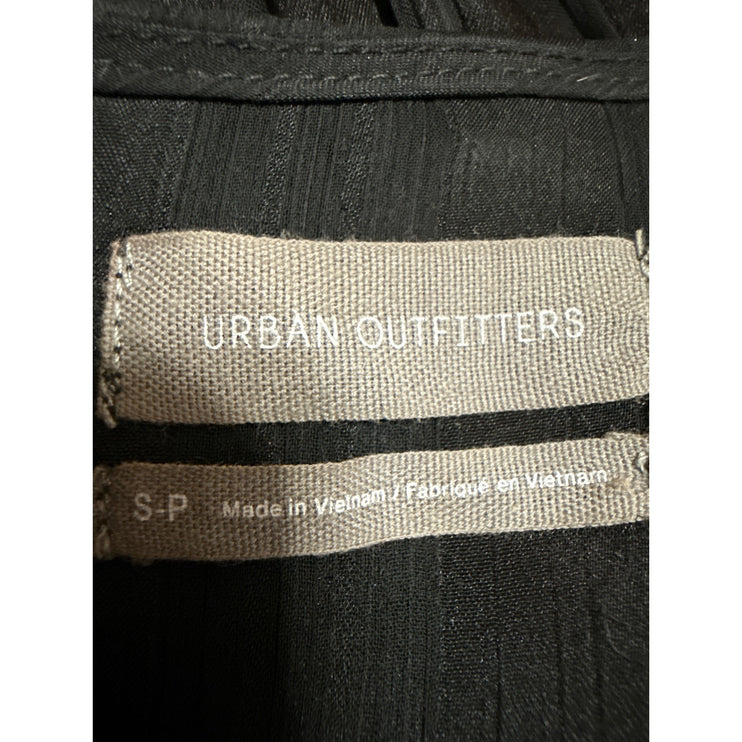 Urban Outfitters Black V-neck Short Sleeve Tiered Sheer Mini A-line Dress Size S
