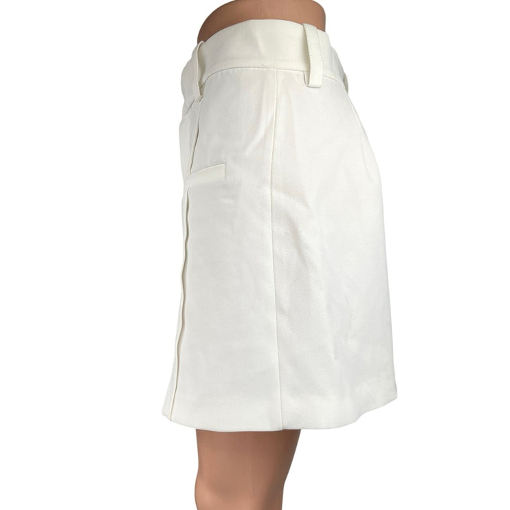 Zara Women's White Wide Leg High Waisted Zipper Casual Dress Shorts Size M