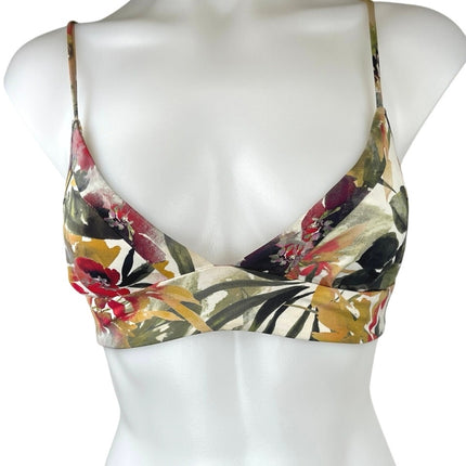 Boys + Arrows Multicolor Leaf Tropical Print Two Piece Bikini Swimsuit Set S/M