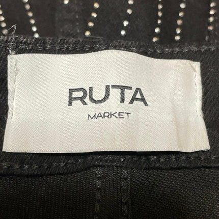 RUTA Market Women's Black Rhinestone Cut Off Raw Hem Bermuda Shorts Size 6