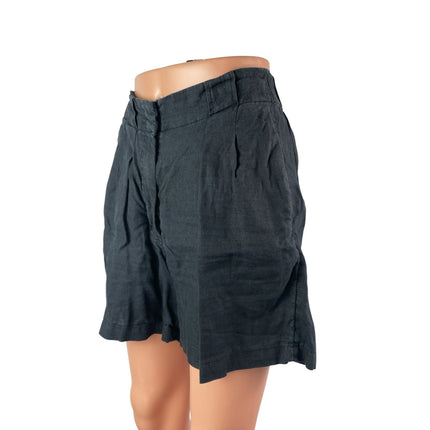 M&S Marks & Spencer Women's Black Pleated High Rise Casual Mini Shorts Size 4