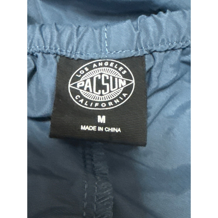 NEW Pacsun Women's Blue Side Stripe High Rise Wide Leg Baggy Track Pants Size M