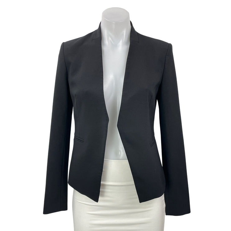 Theory Lanai Women's Black Long Sleeves Open Front Blazer Coat Jacket Size 00