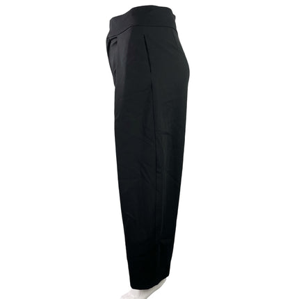 Zara Women's Black Switch Flip Pleated High Rise Wide Leg Trouser Pants Size XL