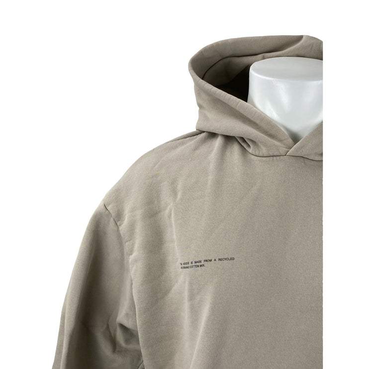 Pangaia Men's Beige Graphic Hooded Long Sleeve Sweater Hoodie Sweatshirt Top L