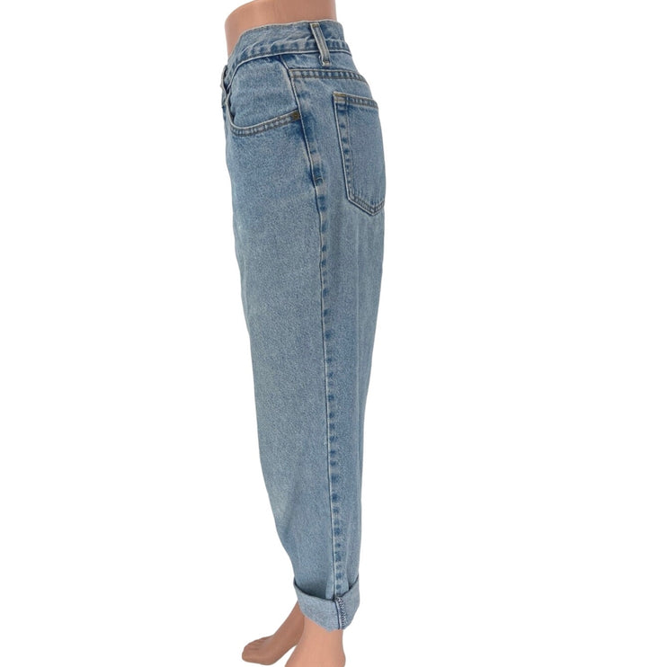 LA Blues Cotton Light Wash Classic Fit High Rise Straight Cropped Jeans Size 12P