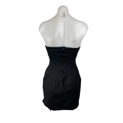 By The Way Black Strapless Tube Bandeau Slit Sleeveless Mini Bodycon Dress Sz S