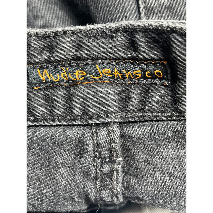 Nudie Women's Black High Rise Barrel Baggy Wide Leg Denim Jeans Pants Sz W31 L30