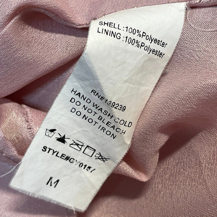 Farrow Womens Pink Long Sleeve Tie Knot Front Back Zip Mini Skater Dress Size M