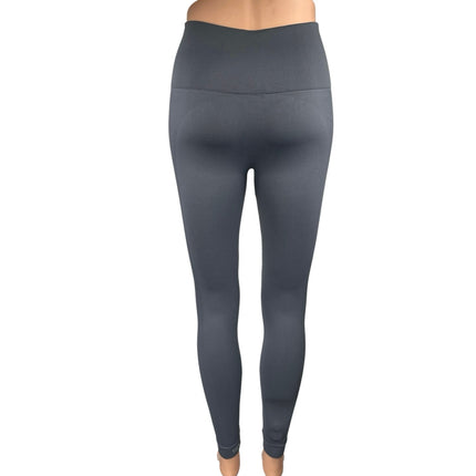 Set Active Blue Gray Skinny Leg Mid Rise Activewear Yoga Gym Leggings Pants Sz S