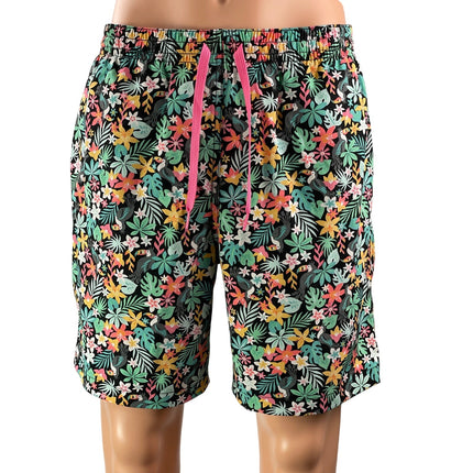 Chubbies The Bloomerang Black Tropical Floral Drawstring Swim Trunks Shorts Sz L