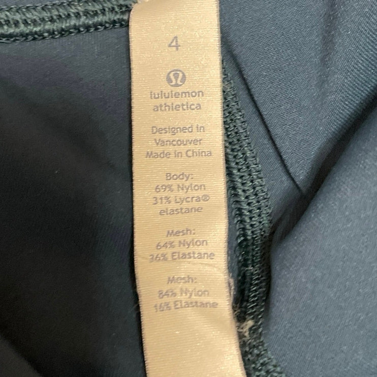 Lululemon Hot Pursuit Women's Blue Activewear Athletic Cropped Leggings Pants 4