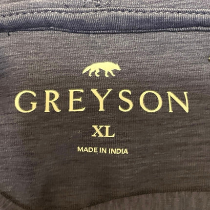 Greyson Men's Blue Long Sleeve Hoodie Hooded T Shirt Tee Pullover Top Size XL