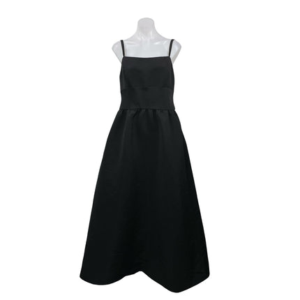 Amsale Black Sleeveless Square Neck Cami Tank Square Neck A Line Maxi Dress 14