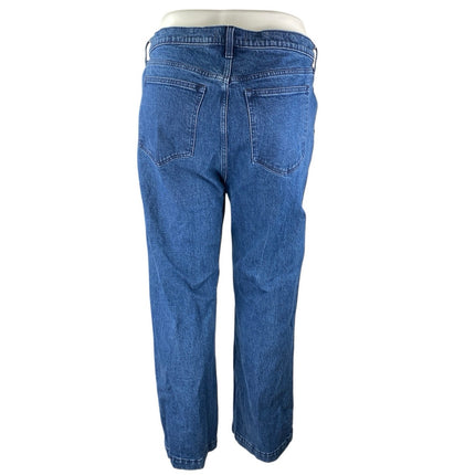 Abercrombie & Fitch The 90s Relaxed Blue High Rise Straight Denim Jeans Pants 35
