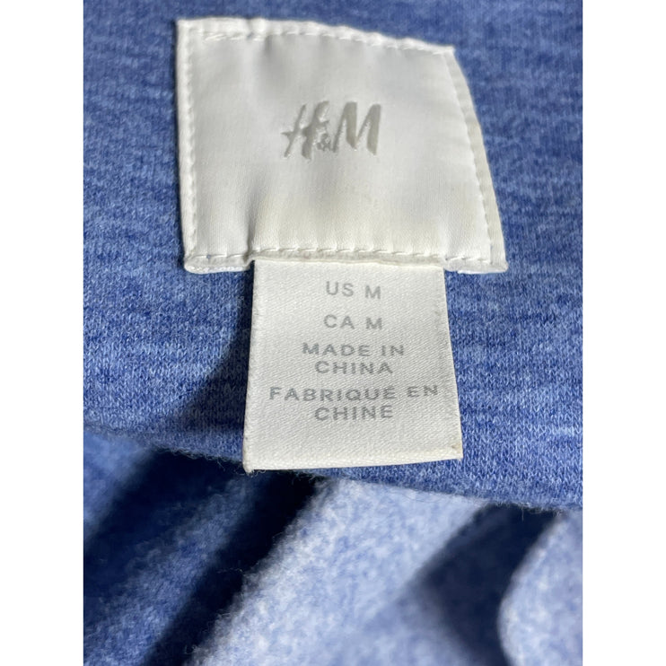 H&M Women's Blue Marled Collared Long Sleeve Button Down Shacket Coat Jacket M